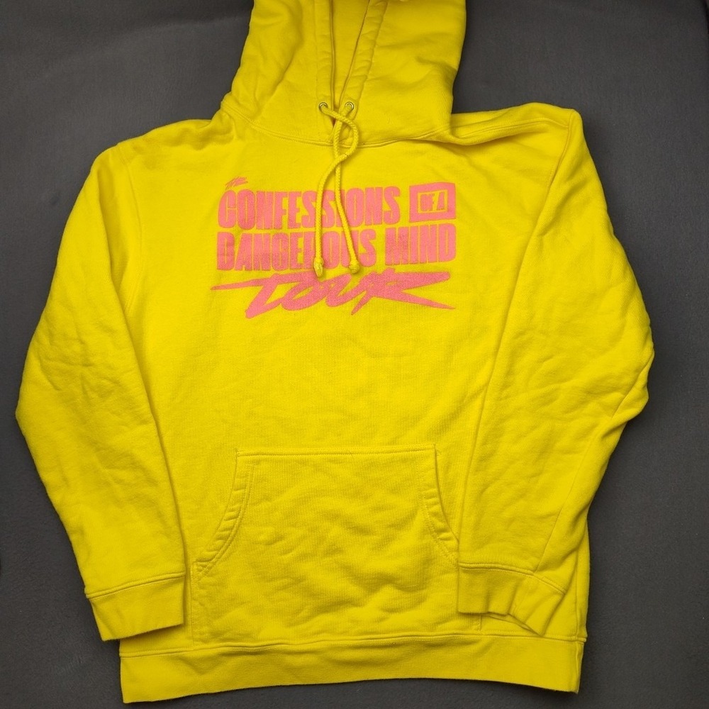Logic Confessions of a Dangerous Minds Hoodie Mens Large Yellow Concert Tour